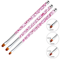 Ensemble professionnel de 3 stylos à dessin pour nail art, pétale de fleur, gel UV, extension, pinceaux de manucure