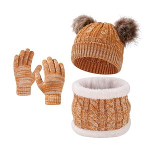 <span class=keywords><strong>Bonnet</strong></span> Chaud d'Hiver en Tricot Épais Doublé Polaire pour Bébé, <span class=keywords><strong>Ensemble</strong></span> <span class=keywords><strong>de</strong></span> <span class=keywords><strong>Gants</strong></span> Chauffants pour le <span class=keywords><strong>Cou</strong></span>, <span class=keywords><strong>Bonnet</strong></span> avec Pompon en Crochet pour Enfants - Product Image 3