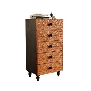 Aparador de mango tallado vintage negro de Bélgica, mueble de almacenamiento de gran capacidad con cinco cajones, armario de estilo antiguo para sala de estar - Product Image 5