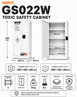 Armoire de sécurité pour produits chimiques toxiques en acier, 83L, 22 gallons, blanche, à une seule porte, pour hôpital, école, laboratoire, approvisionnement