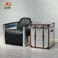 HJ HOME Mobilier industriel style aviateur pour salon une place Canapés en cuir de haute qualité pour hôtel, bar et café Meubles