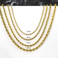 Collier chaîne torsadée en acier inoxydable 316 avec logo personnalisé, plaqué or 18 carats, bijoux en gros, épais, étanche, hypoallergénique
