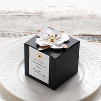 Black Candies Paper Boxes Anpassen Akzeptieren Sie Namen Wir können Ihr Logo auf diesen schwarzen Hochzeitsschokoladen-Aufbewahrung boxen für Gäste drucken