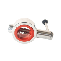 304/316 vanne papillon manuelle en acier inoxydable de qualité sanitaire avec tige de traction et bague d'étanchéité en silicone
