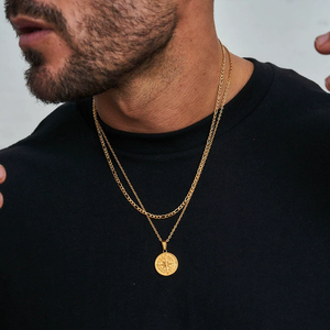 Atacado Preto/Prata/Banhado A Ouro Aço Inoxidável Bússola Colar Cadeia Popular Homens Acessórios Pingente para Homens - Product Image 4