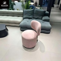 Tabouret de coiffeuse pivotant de style italien, modèle design nordique, chaise de maquillage pivotante créative avec dossier (Nouvel Arrivage)
