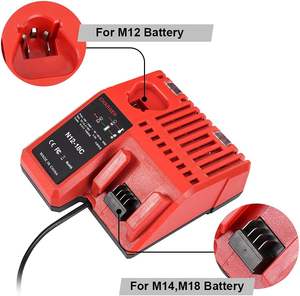 QIYUN <span class=keywords><strong>Chargeur</strong></span> <span class=keywords><strong>Rapide</strong></span> Remplacement pour <span class=keywords><strong>Milwaukee</strong></span> pour M12 M14 pour M18 12V-18V Lithium-Ion Modèles de Batterie 48-11-1840 48-114 -2420 - Product Image 2