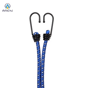 Cordon élastique robuste de 60 cm, 8 mm, résistance à la rupture de 30 kg, sangle en caoutchouc avec crochets en acier recouverts de vinyle, pour bâche de chargement, camping, extérieur - Product Image 4