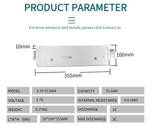 แบตเตอรี่ลิเธียม NMC 55.6Ah <span class=keywords><strong>3</strong></span>.6V/<span class=keywords><strong>3</strong></span>.7V แบบ Pouch ขายดี พร้อมอายุการใช้งาน 4000 รอบ และรับประกัน <span class=keywords><strong>3</strong></span> ปี - Product Image 2