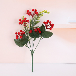 Giáng Sinh Lễ Hội Trang Trí Mặt Hàng Nhân Tạo Vòng Hoa Đồ Trang Trí Trái Cây Màu Đỏ Berry Chi Nhánh Trang Trí Trái Cây Trang Trí OEM ODM - Product Image 3