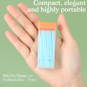 SUNSHING Pocket Floss Pick Travel Case Dental Floss Container Mini Cotton Swab Box Plastic <b>Toothpick</b> Dispenser Storage Case - Product Image 5