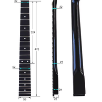 Manche de guitare électrique style TL, 22 frettes, manche noir brillant avec points de positionnement, diamètre des trous de 10 mm, remplacement de manche de guitare DIY