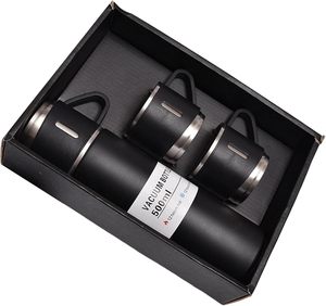 Popular Juego de Regalo de 500 ml para Negocios, Taza Portátil de Acero Inoxidable, Termo con 3 Tapas - Product Image 1