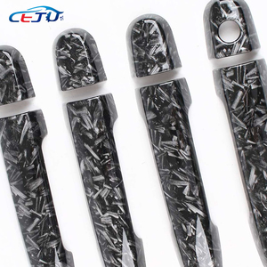 4 pièces de protections pour poignées de portières et autocollants de protection de coupelle de poignée extérieure, aspect fibre de carbone, pour Toyota Vios 2014 - Product Image 6
