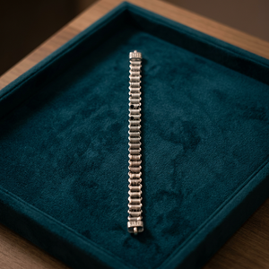 <b>Mens</b> Antique Silver Bracelet With Fine Charm Design Elegant Vintage Chain Jewelry For <b>Men</b> And Stylish Everyday Wear - Product Image 1
