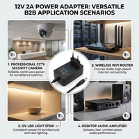 Alimentation électrique AC/DC personnalisable 12V 2A 24W avec connecteur 5.5*2.1 pour CCTV DVR Routeur LED