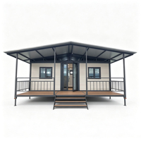 Kits de maison préfabriquée de luxe en conteneur, avec structure stable, en matériaux naturels bruts, type chalet en rondins, 3 chambres
