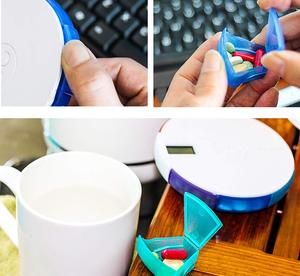 Nouveau design étui à pilules électronique de rappel de l'heure en plastique coloré mignon boîte à pilules intelligente pendant <span class=keywords><strong>7</strong></span> jours avec 4 groupes de rappels d'alarme - Product Image 2