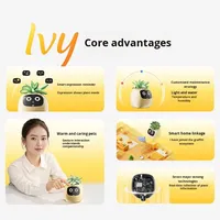 Mini pot de fleurs intelligent et mignon avec arrosage automatique IA, pot de plantes robot intelligent avec capteur, jouet pour animaux de compagnie, pour la maison