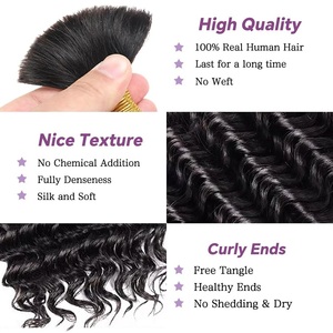 Cheveux à tresser humains pour tresses bohèmes, cheveux à tresser 12A Deep Wave, cheveux vierges brésiliens non traités, extensions de cheveux en vrac - Product Image 4