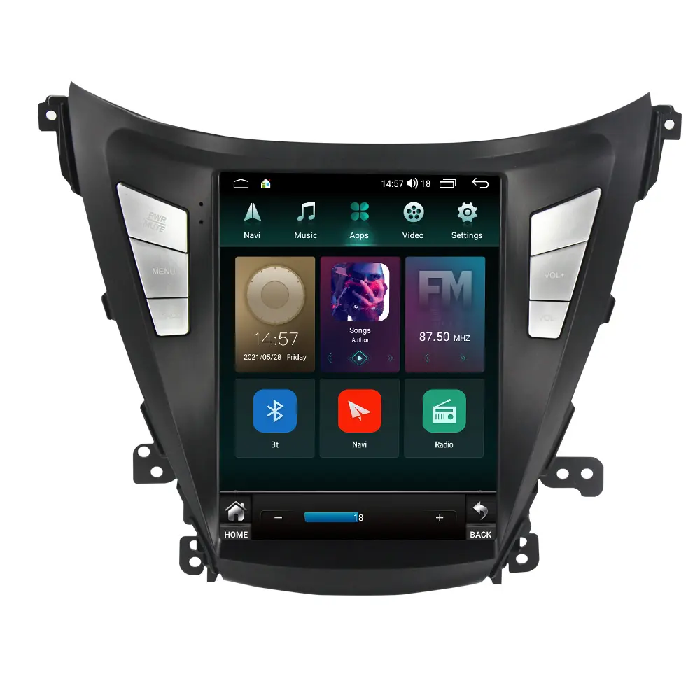 Android11 אנכי מסך לרכב וידאו עבור יונדאי <span class=keywords><strong>Elantra</strong></span> 2011-2013 2014-2016 טסלה סגנון סטריאו GPS רכב אודיו