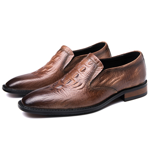 שכבה ראשונה של נעלי שמלה מעור מעור אמיתי עבור תבנית תנין מעוט שורש עץ הבלעדית בגודל 38-44 - Product Image 3