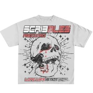 <span class=keywords><strong>T</strong></span>-shirt homme personnalisé avec logo, motif <span class=keywords><strong>t</strong></span>ête de mort, manches courtes, col rond, style streetwear délavé, mode hip-hop, hauts vintage amples en pur coton - Product Image 5