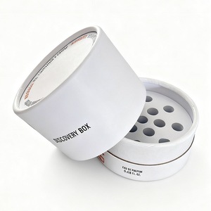 Custom Eco-friendly Round Paper Tube Packaging for Multi-pack Travel Size <b>Perfume</b> Sample <b>Bottles</b> with EVA Foam Insert - Product Image 3