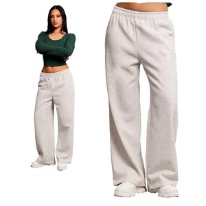 Pantalones Deportivos Anchos para Mujer, Estilo Athleisure, Joggers Holgados, Transpirables, de Felpa Francesa Elástica, para Gimnasio, Calle o Descanso - Product Image 1
