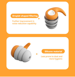 <span class=keywords><strong>Tapones</strong></span> <span class=keywords><strong>para</strong></span> los Oídos de Silicona Reutilizables e Impermeables, Diseño de Cola de Pescado, Intraaurales, Aislamiento Acústico, Reducción de Ruido - Product Image 3