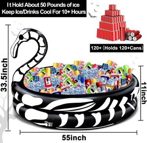 Glacière gonflable JOSEN en PVC en forme de flamant rose, grande capacité, étanche, portable, pour décoration extérieure d'Halloween - Product Image 3