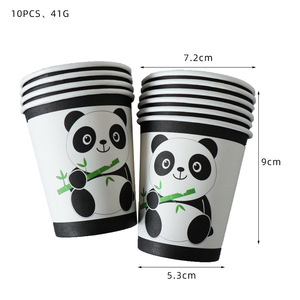 อุปกรณ์จัดงานเลี้ยงสัตว์ป่า DAMAI ชุดจานชามลายแพนด้าสำหรับเด็ก จานขนมหวาน แก้ว กระดาษเช็ดปาก ชุดภาชนะใช้แล้วทิ้ง ขายส่ง - Product Image 3