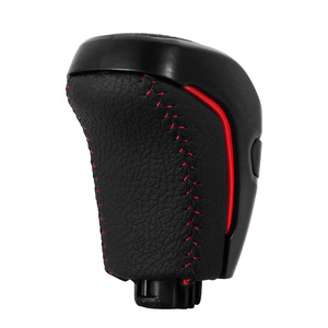 Poignée de levier de vitesse en cuir noir avec surpiqûres rouges, ergonomique, pour Toyota Tacoma Highlander - Product Image 2