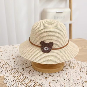 Chapeau <span class=keywords><strong>de</strong></span> paille d'ours d'été pour bébé fille garçon avec chapeaux <span class=keywords><strong>de</strong></span> soleil <span class=keywords><strong>de</strong></span> plage pour enfants - Product Image 2
