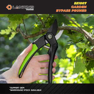 551007 DIY FSC Certified Pruning Shears <b>Garden</b> Bypass Pruner Lock Spring Mechanism Black Neon Green <b>Handle</b> Branch Tree Trimmer - Product Image 4