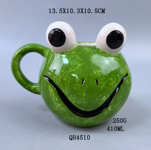 Taza de Cerámica Redonda de Lujo con Diseñ<span class=keywords><strong>o</strong></span> de Rana, Ecológica, Esmaltada, Haoxuan, 400-500 ml, para Leche y Desayuno - Product Image 5