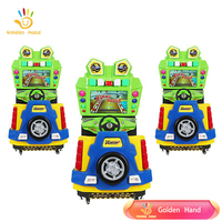 Main dorée grenouille verte flamme coureur dessin animé enfants vidéo simulateur de course jeux à pièces métal plastique japonais anglais