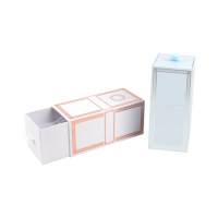Boîte à savon liquide haut de gamme en carton gris, faite à la main, avec logo imprimé et dorure, ruban personnalisé, emballage cadeau de luxe réutilisable en tiroir, vente en gros