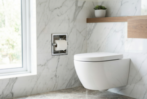 Porte-papier toilette mural moderne en nickel pour toilettes publiques et hôtels - Product Image 2