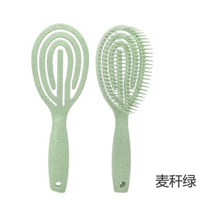 Cepillo de Paja de Trigo Ventilado para Masaje del Cuero Cabelludo y Desenredado, Cepillo de Pelo Tipo Paleta para Salón - Product Image 2