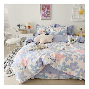 Trung Quốc chất lượng cao màu sắc tươi sáng hơn mô hình mềm bông in bedsheet vải sang trọng bedsheets bộ đồ giường Bộ - Product Image 5