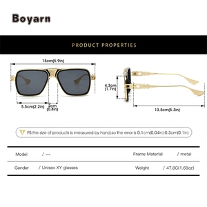 Boyarn Vintage <span class=keywords><strong>Gafas</strong></span> De Sol para exteriores Cool Colorful Metal Frame con doble puente Gradient Lens <span class=keywords><strong>Gafas</strong></span> De Sol para conducir <span class=keywords><strong>ciclismo</strong></span> - Product Image 2