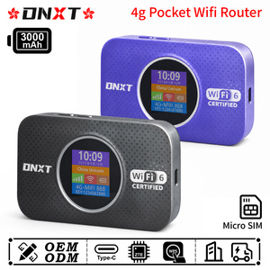 DNXT WiFi de bolsillo 300Mbps 3000mAh, AP WiFi portátil con modo WPS, router LCD WiFi6, Tipo-C, LTE MiFi para viajes - Product Image 1