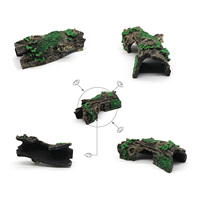 Cachette de reptile cachette d'aquarium dragon barbu lézards simulation cachettes de grotte de roche, ornement de tronc d'arbre creux d'aquarium