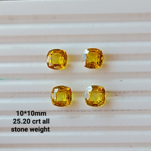 พลอยแซฟไฟร์สีเหลืองเพาะเลี้ยงในห้องปฏิบัติการ รูปทรงคุชชั่น คุณภาพพรีเมียม ความใสระดับบริลเลียนท์ เหมาะสำหรับทำเครื่องประดับ งานฝีมือ - Product Image 4