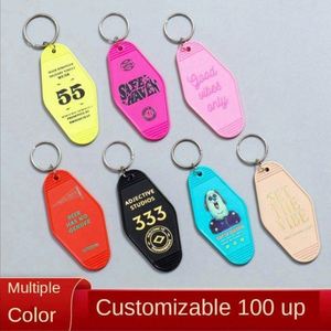 Blank Motel UV Printing Plastic Hot Stamp Key Chains Glitter Acrylic Motel Keychain Custom Design Keyring Hotel Keychains - Product Image 6