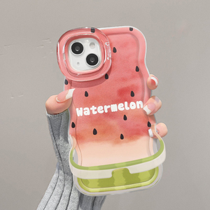 Coque de téléphone portable en TPU à bords ondulés avec double support invisible et motif pastèque pour <span class=keywords><strong>iPhone</strong></span> 11 <span class=keywords><strong>12</strong></span> 13 14 15 16 17 Pro Max - Product Image 2