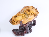Sculpture de crabe en agate jaune sculptée à la main, figurine décorative en pierre pour la maison ou le bureau