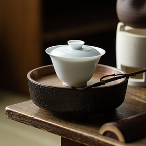 Guanlan Yingqing Gaiwan Porcelain <b>Tea</b> Bowl With Lid Round Kung Fu <b>Tea</b> <b>Set</b> Household Serving Bowl Afternoon <b>Tea</b> - Product Image 4
