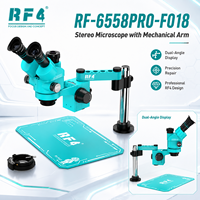 Meilleur microscope trinoculaire RF4 RF-6558PRO-FO18, grossissement 6,5x-58x, éclairage LED, écran LCD, indice de protection IP53, affichage externe